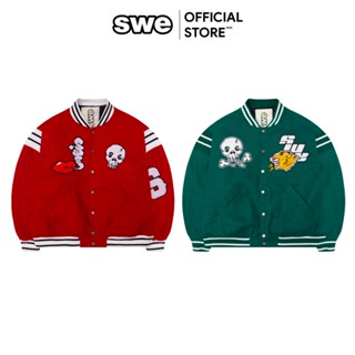 Áo Bomber Unisex SWE TIGER VARSITY JACKET - Đỏ/ Xanh