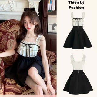  Váy Tiểu Thư Sang Chảnh Đầm Hai Dây Bản To Xinh Xắn Mặc Đi Chơi Đi tiệc- Thiên Lý Fashion  TLV9  