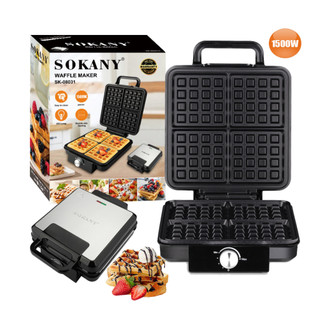 Máy Làm Bánh Waffle, bánh tổ ong, bánh kep khuôn 4 SOKANY SK08031 1500W [BH 12 Tháng]