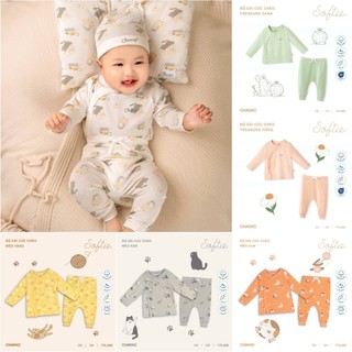 [CHÍNH HÃNG] Bộ áo dài tay cúc chéo quần dài sơ sinh Spring/Mèo Chaang