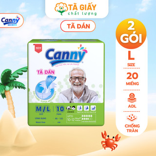Bộ 2 gói Tã dán người lớn siêu thấm CANNY size M/L10 miếng/gói