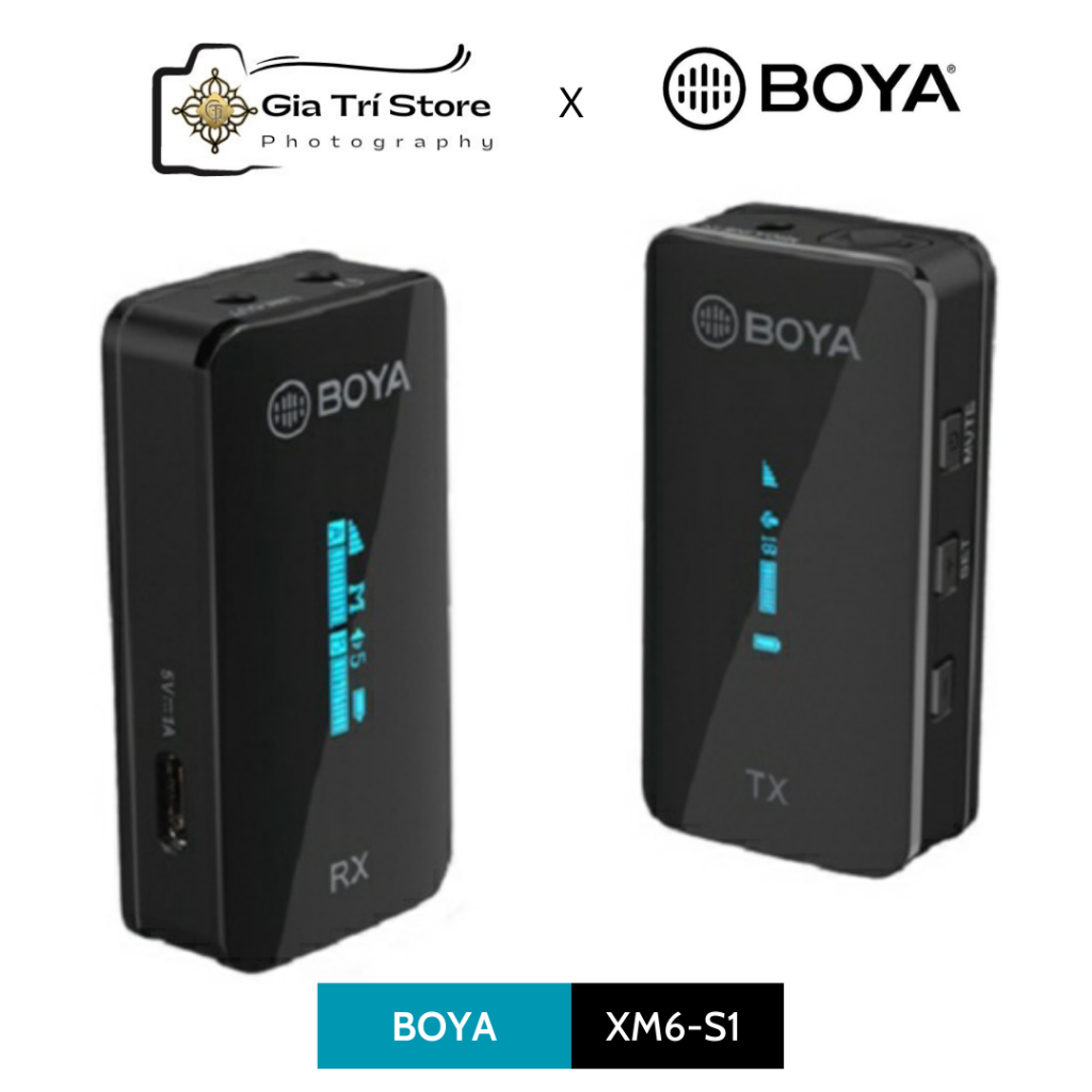 BOYA BY-XM6-S1 (TX+RX) - Mic thu âm không dây 2.4GHz nhỏ gọn (MẪU MỚI NHẤT CỦA BOYA)
