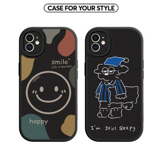Ốp lưng Vina Case Iphone 7G/8+/11 Pro/12 PM/14/14 PM/15 Vân da viền bảo vệ camera hình Smile