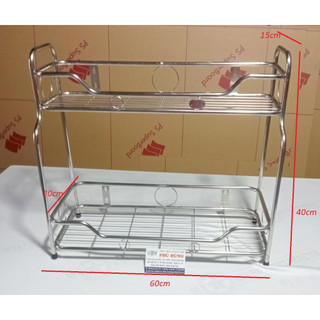 Kệ inox 2 tầng sole  (đủ size)