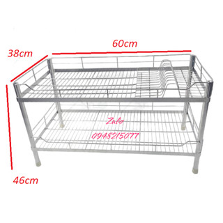 KỆ CHÉN ĐỨNG 2 TẦNG INOX ĐẶC 304 cao cấp (ĐỦ SIZE) ship hoả tốc