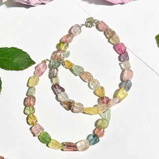 Vòng tay đá tourmaline vip thô pastel - gaia by yang
