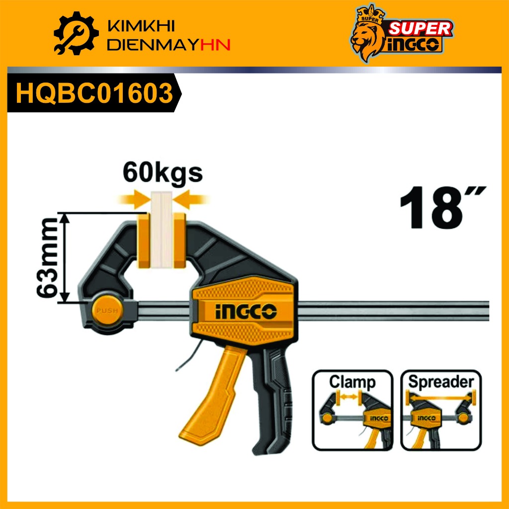 Cảo kẹp nhanh 45 cm INGCO HQBC01603