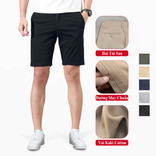 Quần Đùi Kaki Nam Vicenzo Dáng Đứng Cao Cấp Đường May Chuẩn. Quần Short Kaki Nam