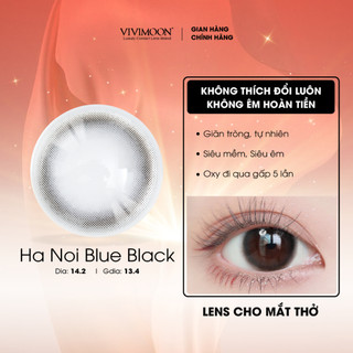 Lens cận VIVIMOON màu đen tự nhiên cho mắt thở Hà Nội Blue Black 6 tháng từ 0-8 độ