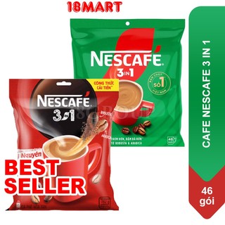 Cafe nescafe 3 in1 vị răng đậm cà phê 736g , vị nguyên bản 782g túi 46gói