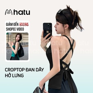 Áo Croptop 2 Dây Đan Hở Lưng Kèm Mút Tôn Dáng Kiểu Hè Đi Biển Hot Trend Douyin Ulzzang Hàn Quốc