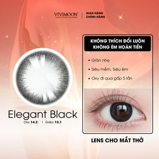 Kính áp tròng VIVIMOON LENS cận đen tự nhiên cho mắt thở Elegant Black