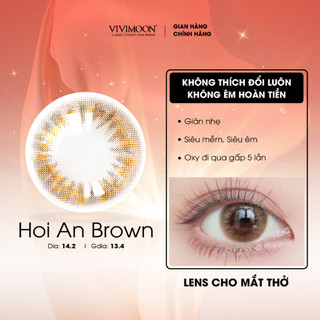 Kính áp tròng VIVIMOON Lens nâu giãn nhẹ cho mắt thở Hội An Brown