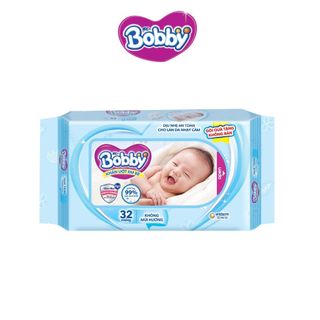 [MKB Gift] Khăn ướt Bobby không mùi 32 miếng