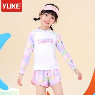 Bộ đồ bơi bé gái dài tay YUKE 22026/ UPF 50+/ chất liệu co giãn /nhập khẩu chính hãng
