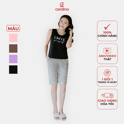 Bộ đồ nữ CARDINA chất liệu cotton thoáng mát thiết kế đơn giản trẻ trung cùng hình in nhẹ nhàng 4BCL05