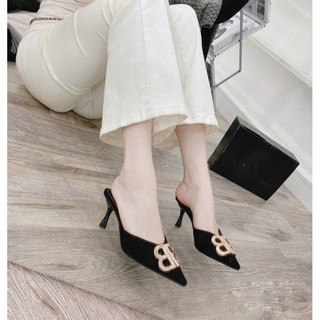 SALE Sục B da lộn mũi nhọn đế 5p hàng fullbox lẻ size