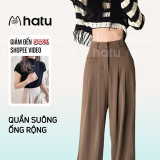 Quần Tây Ống Rộng Nữ Culottes Dáng Suông Dài Lưng Cao Khóa Khuy Túi Trước Tôn Dáng Chất Dày Cao Cấp