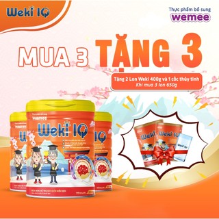 Sữa Non WEKI IQ Mua 3 Tặng 3 (2 Lon 400g + 1 Ly) Phát Triển Trí Não, Mắt Và Bổ Sung Dinh Dưỡng Cho Trẻ Từ 3-18 Tuổi 650g