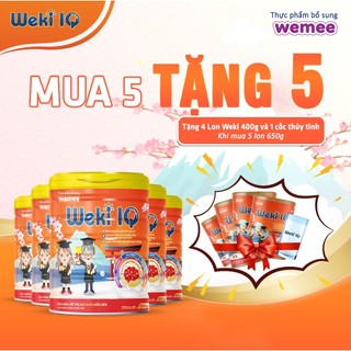 Mua 5 tặng 4 lon 400G+1 ly thủy tinh WEKI IQ Sữa non phát triển trí não cho bé từ 3 tuổi trở lên