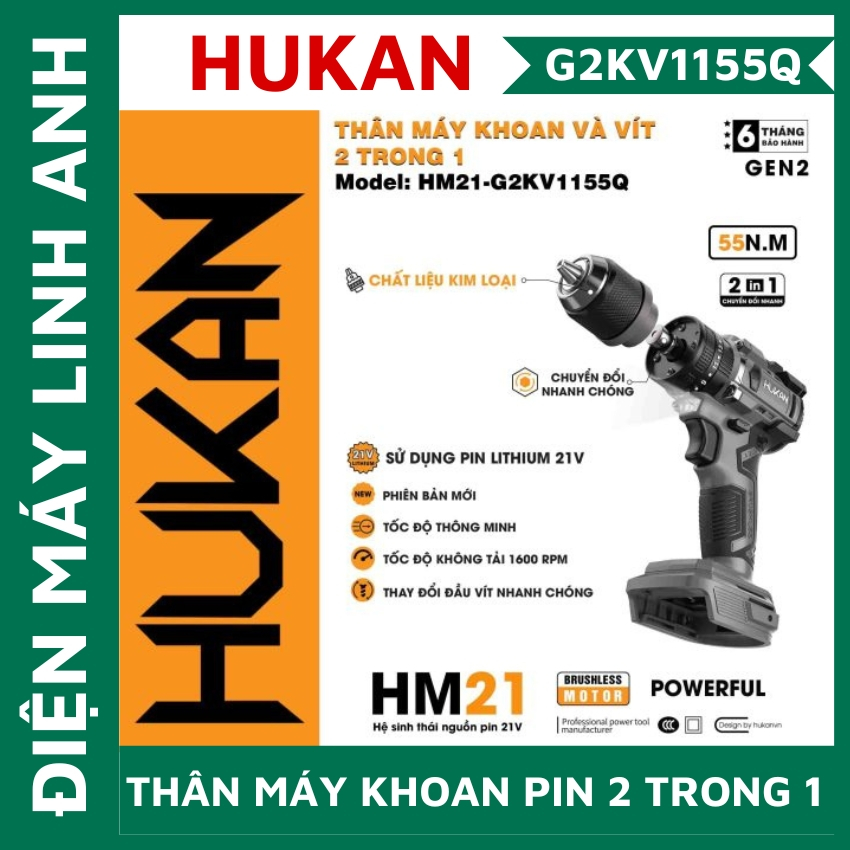 Thân máy khoan pin và chuyên vít trượt 2 trong 1 HM21-G2KV1155Q hàng chính hãng giá rẻ - Điện máy Li