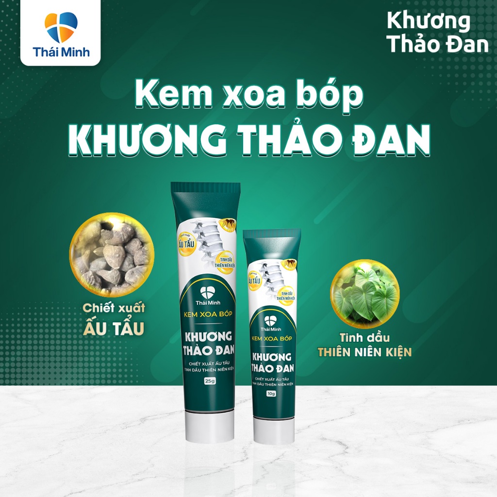 Kem Xoa Bóp Xương Khớp Khương Thảo Đan Thái Minh - Hỗ Trợ Giảm Đau Xương Khớp - Giảm Bầm Tím - Thư Giãn - Tuýp 10 - 25g
