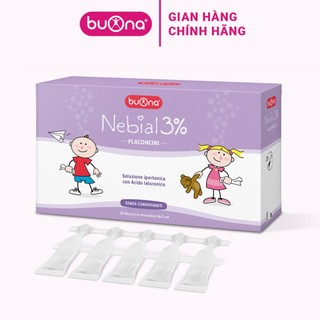 Buona Nebial/ Nebianax 3% Flaconcini, Dung Dịch Nhỏ Mũi Giảm Sổ Mũi, Nghẹt Mũi - Hộp 20 Ống Đơn Liều 5ml