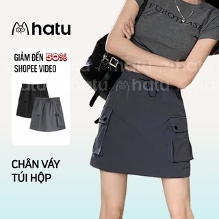 Chân Váy Chữ A Ngắn Kaki Túi Hộp Lưng Chun Dây Rút Ôm Body Cá Tính Hot Trend Douyin Y2K Ulzzang Hàn