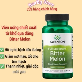 [BILL HÃNG] Viên uống chiết xuất khổ qua đắng hỗ trợ tiểu đường Bitter Melon  500mg 60 viên Swanson
