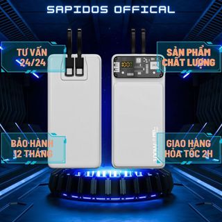 Sạc dự phòng ss 30000mah, tích hợp 2 dây sạc, sạc siêu nhanh, pin lithium, bảo hành 12 tháng