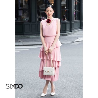 Chân váy hồng bèo tầng SIXDO