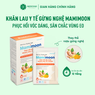 Khăn lau y tế gừng nghệ Mamimoon giúp Phục Hồi Vóc Dáng, Săn Chắc Vòng Eo MEDSTAND (Hộp 3 gói x 6 khăn/gói)