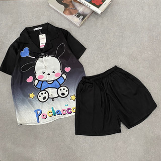 bộ lụa cộc đùi mẹ bé chó đen có sz 8-65kg