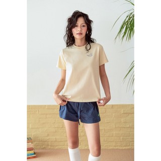 Libé workshop - áo thun baby tee in hình màu vàng nhạt