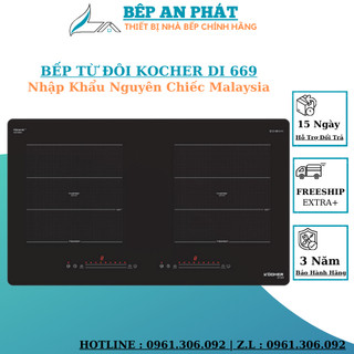 Bếp từ đôi âm kocher di 669 | bếp từ malaysia | bảo hành chính hãng 3 năm