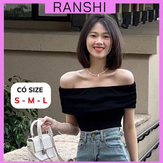  Áo Trễ Vai RANSHI Áo Kiểu Nữ Thiết Kế Ôm sát Body Che Bắp Tay Phong Cách Thanh Lịch Chất Tăm Lạnh - RA227