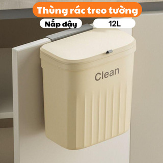 Thùng rác treo tủ bếp nắp lật thông minh loại to 12 lít