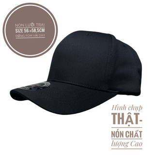 Nón trơn đen lưỡi trai vành cong chất vải xịn tag One Hat
