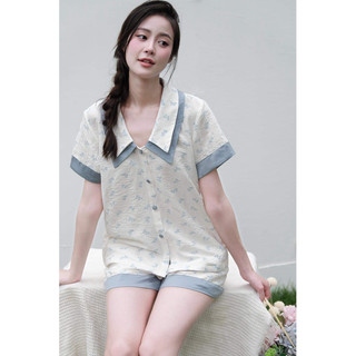 𝗛𝗮̀𝗻𝗴 𝗰𝗵𝗶́𝗻𝗵 𝗵𝗮̃𝗻𝗴 Set pyjama cổ đôi nơ xinh yêu by O.N WORKSHOP