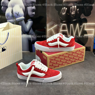 Giày thể thao vans knu skool shoes men,women red red,vans đỏ viền trắng