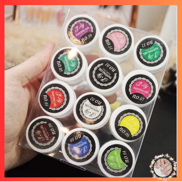 Set gel vẽ móng 12 màu