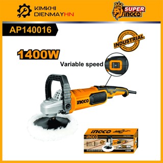 Máy đánh bóng cầm tay ingco ap140016 công suất 1400w, có chỉnh tốc đường kính đệm 180mm