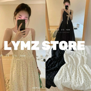 Váy-đầm maxi 2 dây cổ v chấm bi siêu xinh - lymz store