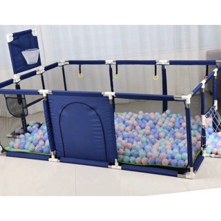 [Hoả Tốc]Quây cũi quây bóng chữ nhật 1m2x1m8 cỡ lớn có rổ bóng và khung thành (tặng kèm 10 bóng nhựa).