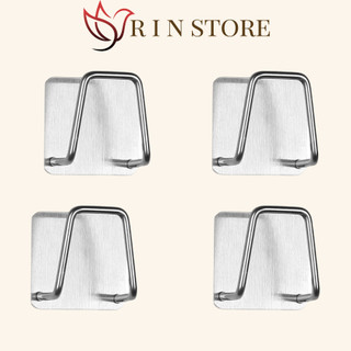 Móc Dán Tường Móc Vuông Móc Treo Đa Năng Treo Miếng Rửa Chén Nắp Nồi Thớt Inox 304 RIN