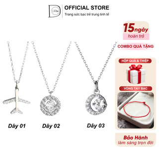 Dây chuyền bạc 925 dành cho nữ mặt cupcake, mặt đá chủ, mặt máy bay dễ thương xinh xắn Dế Bạc