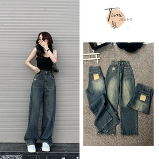 Quần Jeans Nữ Suông Ống Rộng, Quần Bò Lưng Cao Rách Túi Phong Cách, Cá Tính - TIMI JEANS (RT)
