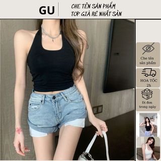 Áo croptop cổ yếm, áo kiểu cổ yếm hở lưng siêu hot