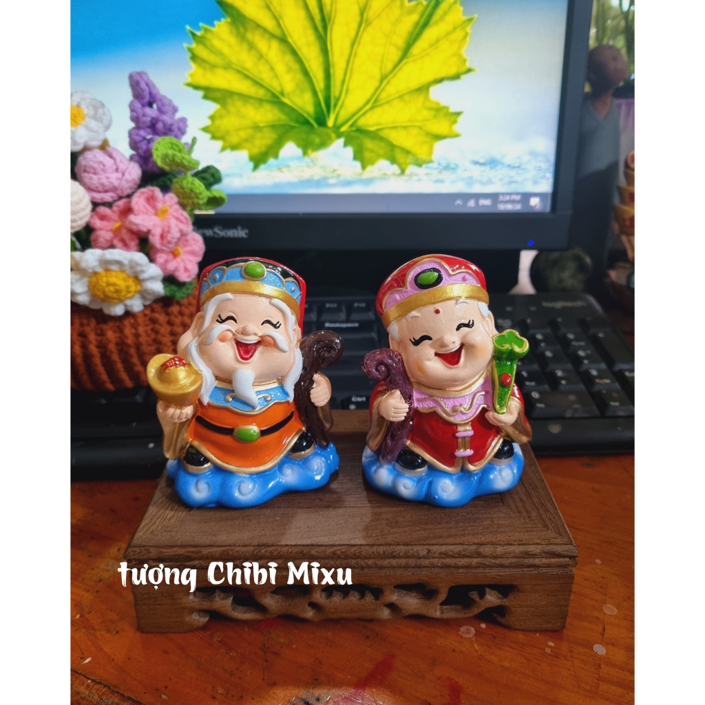 Bộ đôi tượng Ông Bà Lộc size 9cm