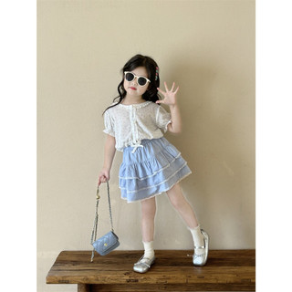Set áo hoa nhí phối ren, váy xếp lí 3 tầng đi học, đi chơi cho bé gái 15-30kg